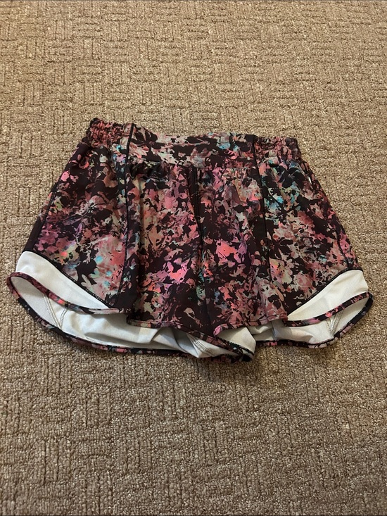 lululemon athletica Pants - lululemon athletica Black Multicolor Floral-Splash Athletic Shorts